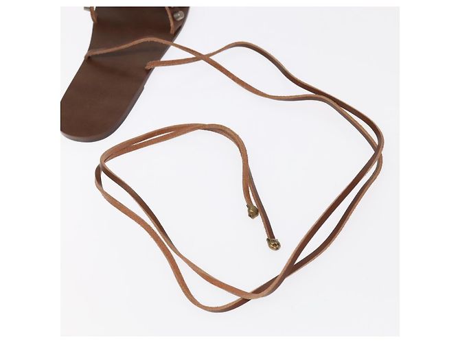 Sandali GUCCI Legno Metallo 6 1/2 Marrone Oro Argento 563515 Auth bs19479V D'oro - vista 13