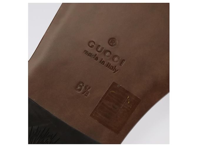 Sandali GUCCI Legno Metallo 6 1/2 Marrone Oro Argento 563515 Auth bs19479V D'oro - vista 7