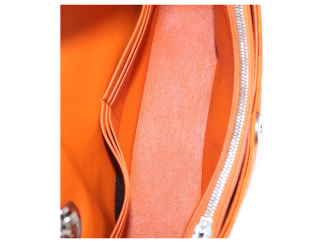 BB Round Balenciaga Borsa a spalla rotonda Chain BB in nylon arancione 501681 Auth bs19960V - vista 10