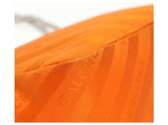BB Round Balenciaga Borsa a spalla rotonda Chain BB in nylon arancione 501681 Auth bs19960V - vista 15
