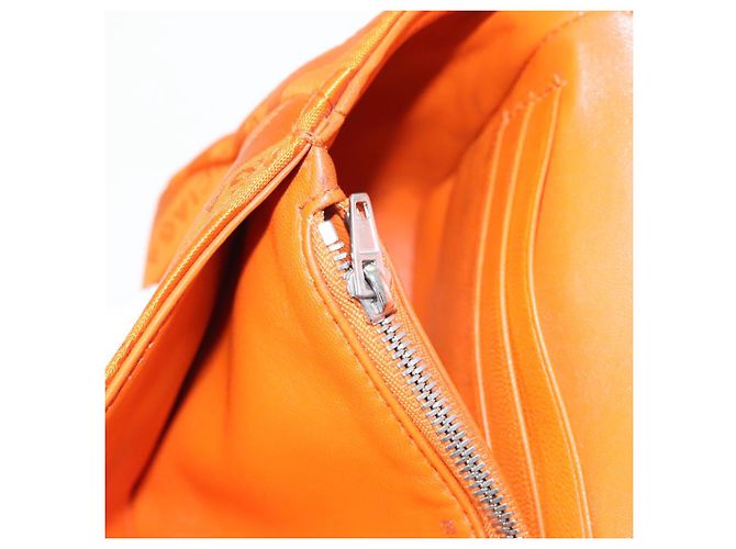 BB Round Balenciaga Borsa a spalla rotonda Chain BB in nylon arancione 501681 Auth bs19960V - vista 23