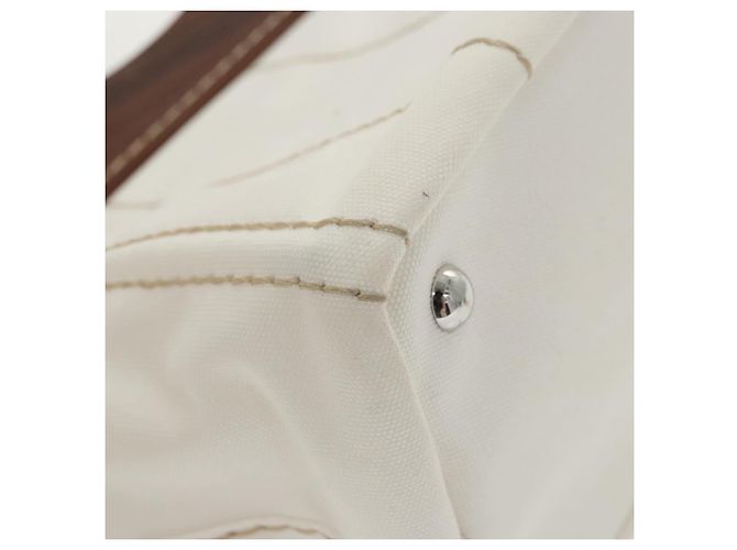 PRADA Borsa Canapalage in Tela Bianca Argento 1BG350 Auth 101308SV Bianco - vista 17
