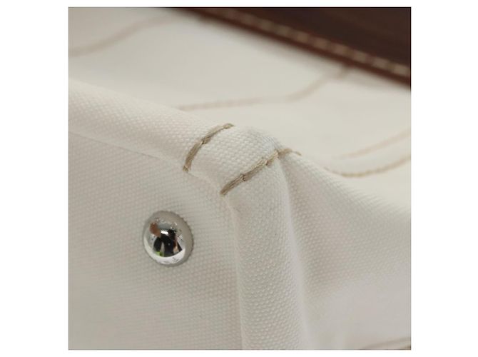 PRADA Borsa Canapalage in Tela Bianca Argento 1BG350 Auth 101308SV Bianco - vista 18