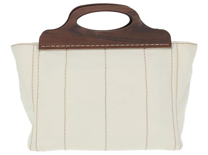 PRADA Borsa Canapalage in Tela Bianca Argento 1BG350 Auth 101308SV Bianco - vista 2