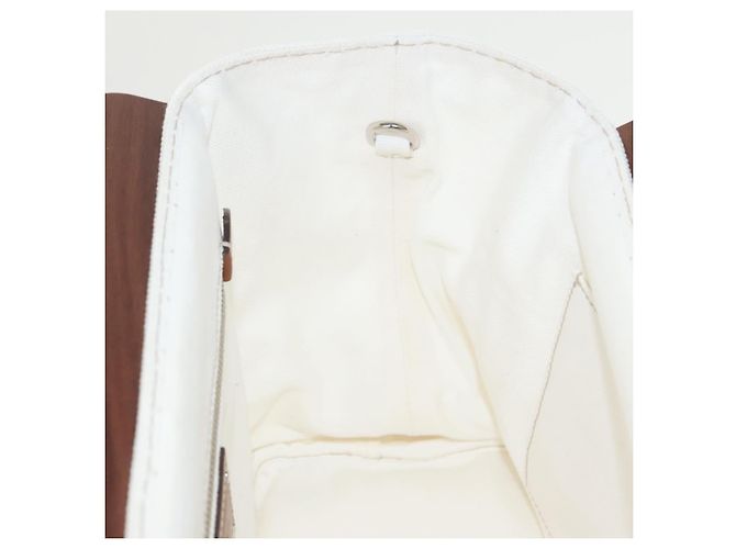 PRADA Borsa Canapalage in Tela Bianca Argento 1BG350 Auth 101308SV Bianco - vista 21
