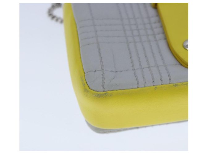 Burberry Borsa a spalla TB Chain in pelle bianca e gialla Auth 102462V Bianco Giallo - vista 12