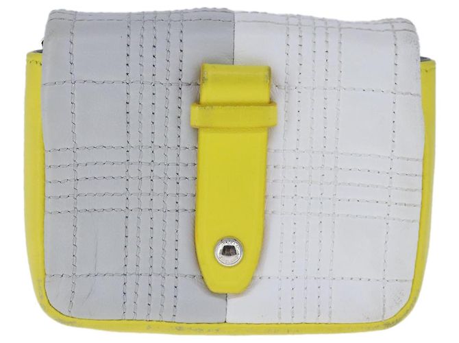 Burberry Borsa a spalla TB Chain in pelle bianca e gialla Auth 102462V Bianco Giallo - vista 3