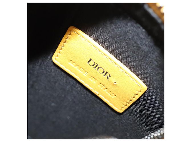 Borsa a Spalla in Tela Trotter Christian Dior Gialla Argento Auth 100623V Giallo - vista 10