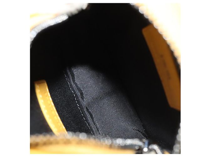Borsa a Spalla in Tela Trotter Christian Dior Gialla Argento Auth 100623V Giallo - vista 11