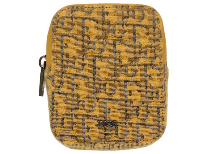 Borsa a Spalla in Tela Trotter Christian Dior Gialla Argento Auth 100623V Giallo - vista 13