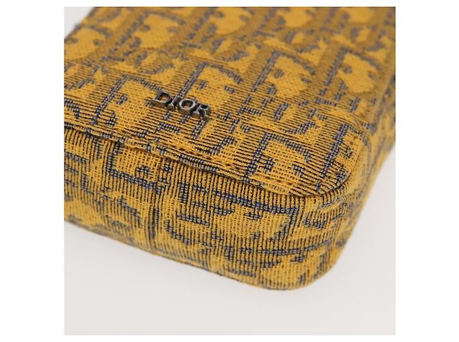 Borsa a Spalla in Tela Trotter Christian Dior Gialla Argento Auth 100623V Giallo - vista 14