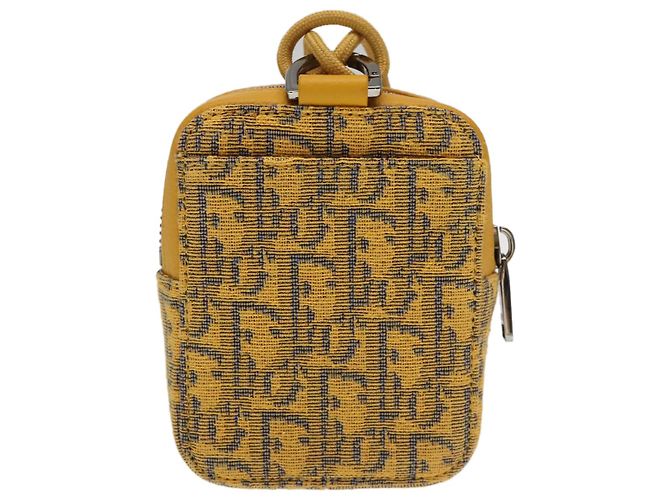 Borsa a Spalla in Tela Trotter Christian Dior Gialla Argento Auth 100623V Giallo - vista 2