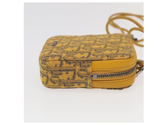 Borsa a Spalla in Tela Trotter Christian Dior Gialla Argento Auth 100623V Giallo - vista 3