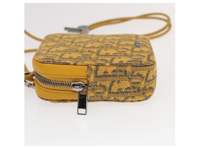 Borsa a Spalla in Tela Trotter Christian Dior Gialla Argento Auth 100623V Giallo - vista 4