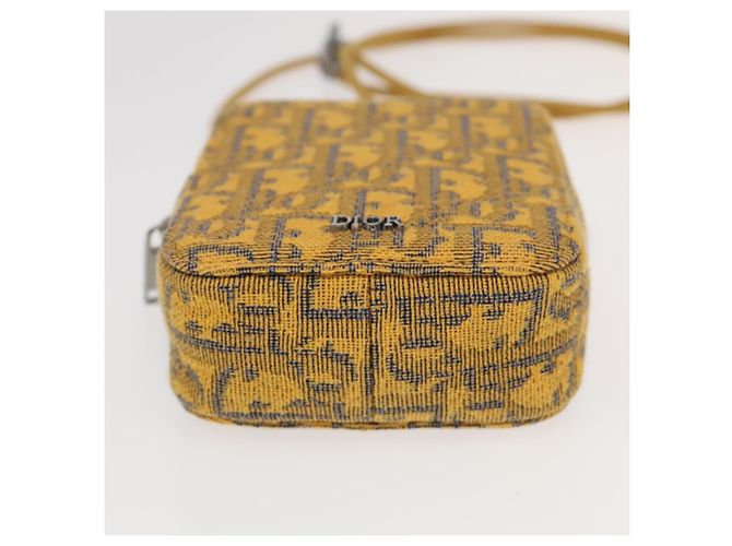 Borsa a Spalla in Tela Trotter Christian Dior Gialla Argento Auth 100623V Giallo - vista 5
