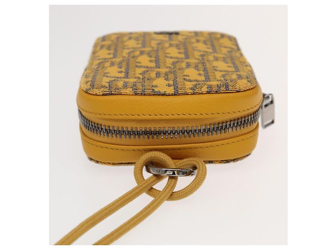 Borsa a Spalla in Tela Trotter Christian Dior Gialla Argento Auth 100623V Giallo - vista 6