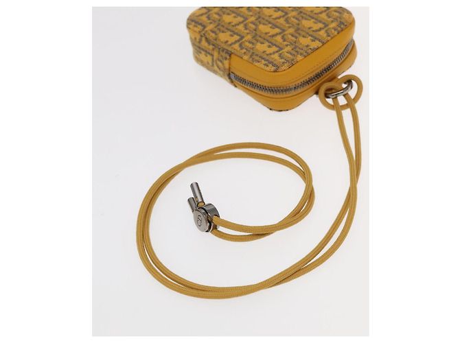 Borsa a Spalla in Tela Trotter Christian Dior Gialla Argento Auth 100623V Giallo - vista 7