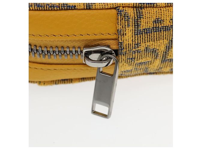 Borsa a Spalla in Tela Trotter Christian Dior Gialla Argento Auth 100623V Giallo - vista 9