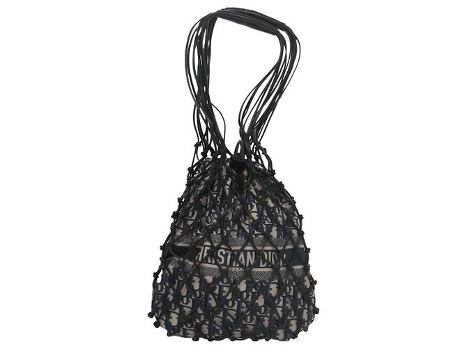 Borsa a mano in tela Trotter Christian Dior blu Auth 97952SV Blu navy - vista 13