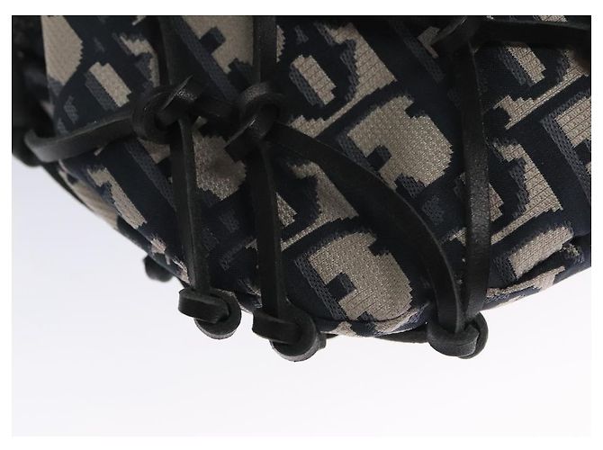 Borsa a mano in tela Trotter Christian Dior blu Auth 97952SV Blu navy - vista 16