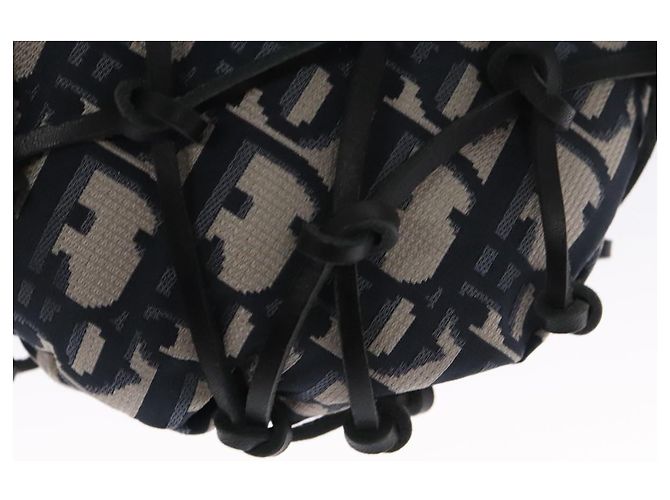 Borsa a mano in tela Trotter Christian Dior blu Auth 97952SV Blu navy - vista 17