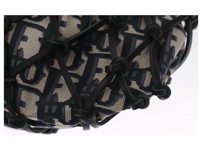Borsa a mano in tela Trotter Christian Dior blu Auth 97952SV Blu navy - vista 19