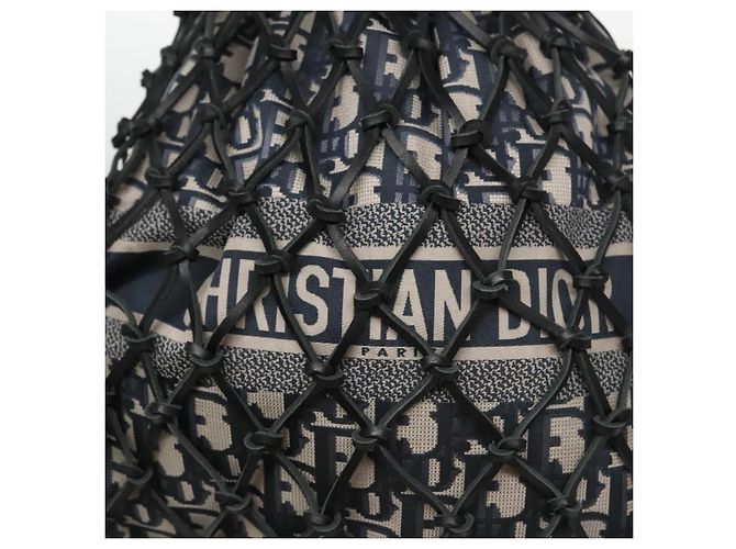 Borsa a mano in tela Trotter Christian Dior blu Auth 97952SV Blu navy - vista 20