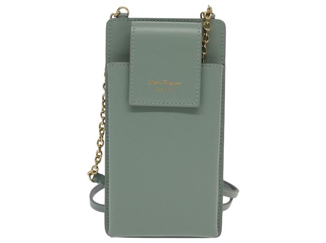 Borsa a spalla in pelle per smartphone Salvatore Ferragamo blu Auth 105369V - vista 2
