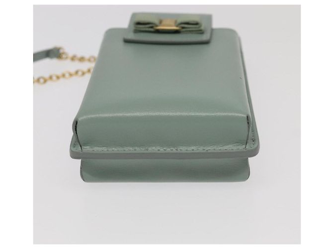 Borsa a spalla in pelle per smartphone Salvatore Ferragamo blu Auth 105369V - vista 5