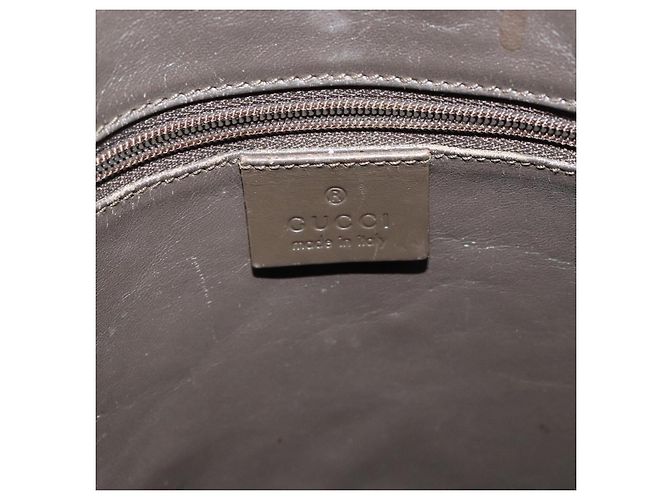 Borsa Tote GUCCI Satin Marrone Argento 002 1099 Auth bs27787 - vista 19