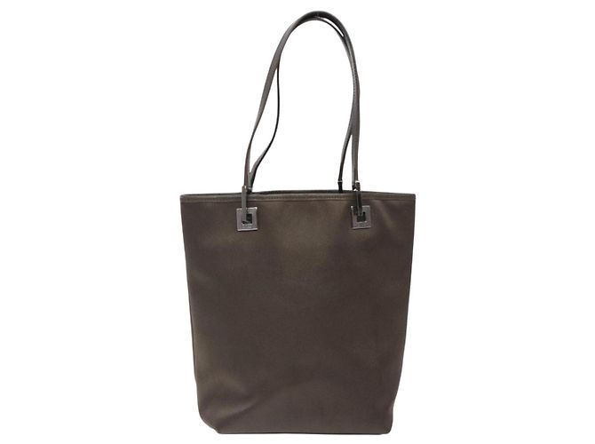 Borsa Tote GUCCI Satin Marrone Argento 002 1099 Auth bs27787 - vista 2