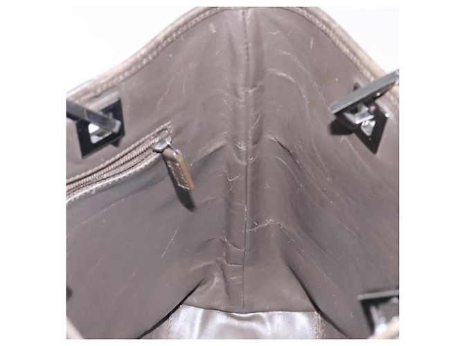Borsa Tote GUCCI Satin Marrone Argento 002 1099 Auth bs27787 - vista 20