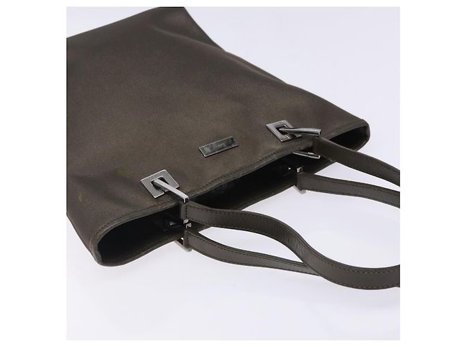 Borsa Tote GUCCI Satin Marrone Argento 002 1099 Auth bs27787 - vista 6