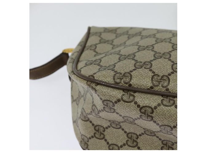 Borsa a Spalla GUCCI GG Supreme Web Sherry Line PVC Beige Oro Rosso Auth ep9570 D'oro - vista 15