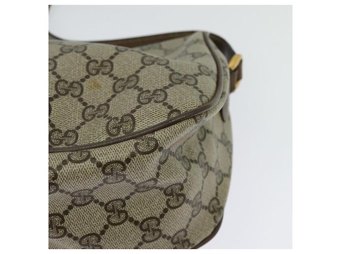 Borsa a Spalla GUCCI GG Supreme Web Sherry Line PVC Beige Oro Rosso Auth ep9570 D'oro - vista 16