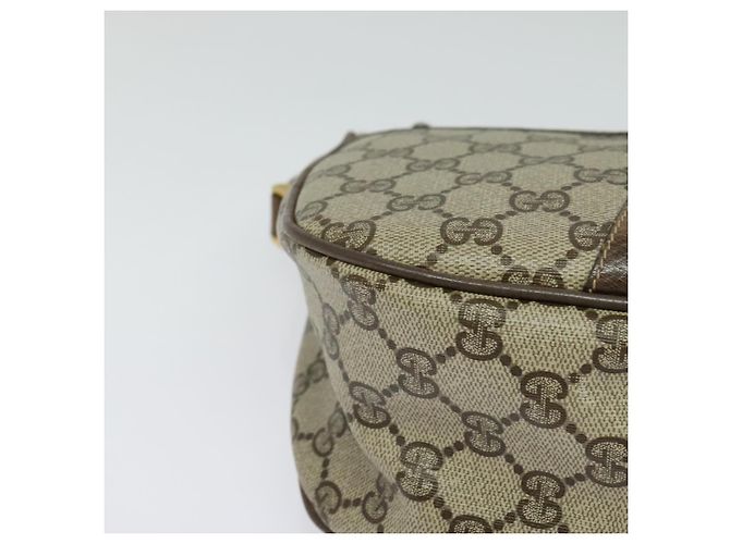 Borsa a Spalla GUCCI GG Supreme Web Sherry Line PVC Beige Oro Rosso Auth ep9570 D'oro - vista 9