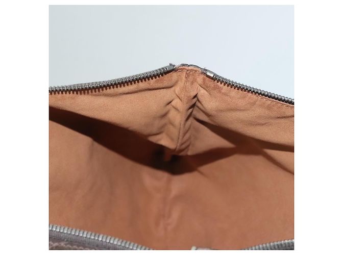 Borsa Clutch Berluti Calligrafia Pelle Marrone Argento Auth bs28029 - vista 11