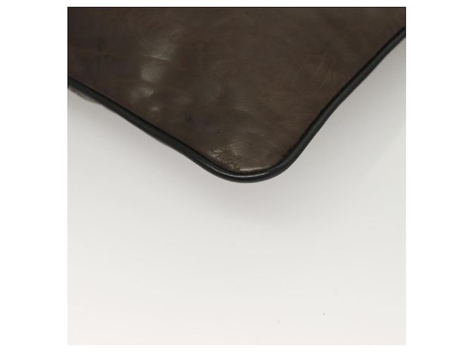 Borsa Clutch Berluti Calligrafia Pelle Marrone Argento Auth bs28029 - vista 14