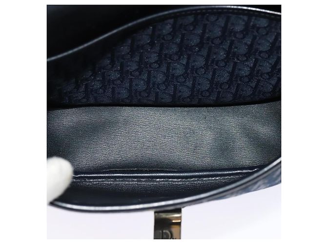 Borsa a Spalla in Tela Trotter Christian Dior Blu Navy Oro Auth gh485 D'oro - vista 11
