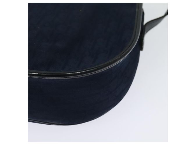 Borsa a Spalla in Tela Trotter Christian Dior Blu Navy Oro Auth gh485 D'oro - vista 16