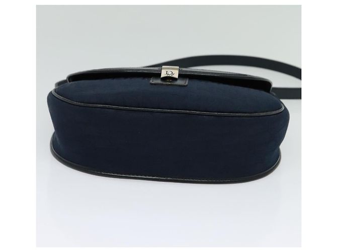 Borsa a Spalla in Tela Trotter Christian Dior Blu Navy Oro Auth gh485 D'oro - vista 5