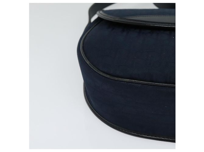 Borsa a Spalla in Tela Trotter Christian Dior Blu Navy Oro Auth gh485 D'oro - vista 9