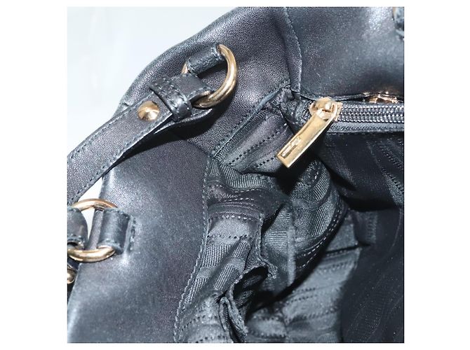 Vala Handtasche aus Leder 2 in 1 Schwarz Gold Auth 131359 von Salvatore Ferragamo Golden - Ansicht 24
