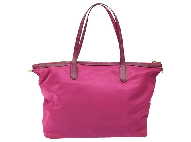 PRADA Tote Bag Nylon 2way Rosa Gold Auth ki5497V Pink Golden - Ansicht 2