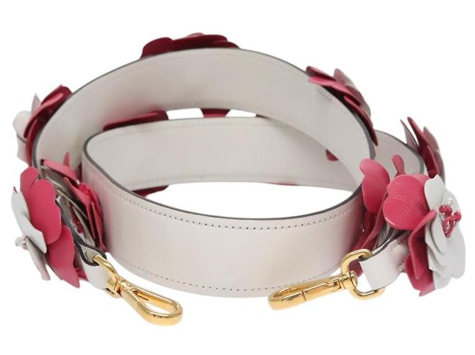 PRADA Flower Schultergurt aus Leder 40,2""" Weiß Auth ki5474V - Ansicht 2