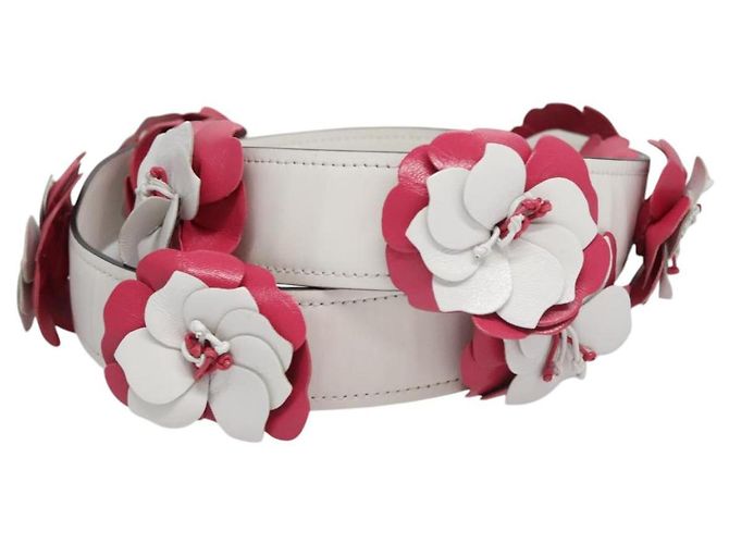 PRADA Flower Schultergurt aus Leder 40,2""" Weiß Auth ki5474V - Ansicht 3