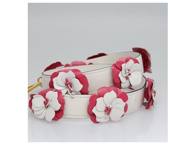 PRADA Flower Schultergurt aus Leder 40,2""" Weiß Auth ki5474V - Ansicht 4