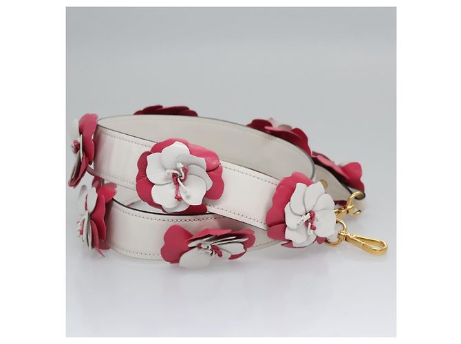 PRADA Flower Schultergurt aus Leder 40,2""" Weiß Auth ki5474V - Ansicht 5