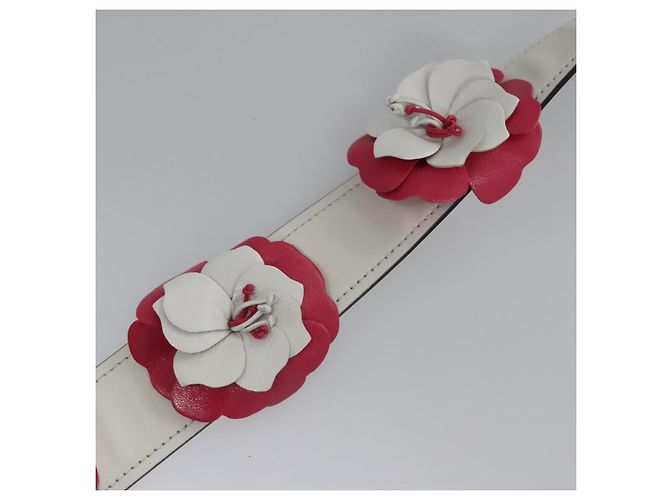 PRADA Flower Schultergurt aus Leder 40,2""" Weiß Auth ki5474V - Ansicht 6