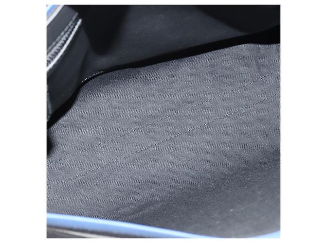 Burberry Borsa a Spalla in Tela Nera e Blu Auth BD741V Nero - vista 11